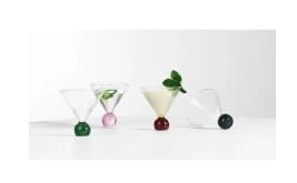 Linanware 4 Adet Set Renkli Küreli Cam Dondurma Sunum ve Tatlı Sunum Kasesi/Bardağı 200 ml DSG-15 - 2