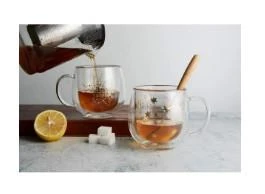 Linanware 2 'li Çift Cidarlı Cam Bardak Hediyelik Kupa 300 ml  DSG-30 - 2