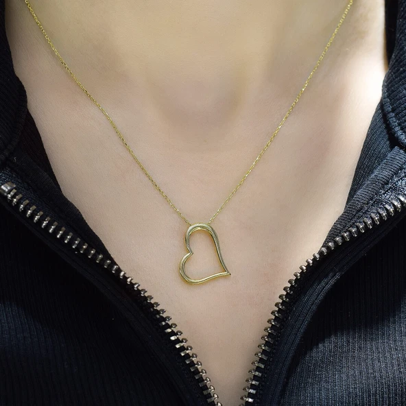 Altın Kalp Kolye - Resim 2