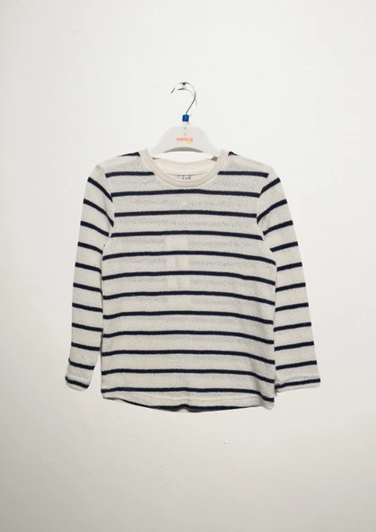 Erkek Çocuk Uzun Kollu Çizgili Örmek Triko Kazak 125324 - 9