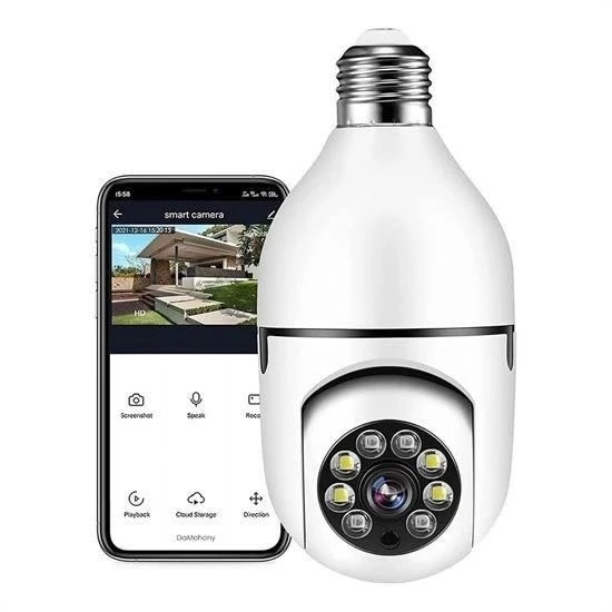 heyf HEYF® WiFi 360 Panoramik Ampul Kamera Gece Görüş Ses Akıllı Hareket Algılayıcı
