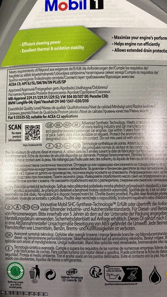 MOBİL ESP 1  5W-30 5 LT MOTOR YAĞI (2024 ÜRETİM) - Resim 2