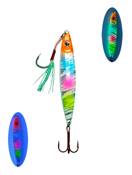 S.F. Sardin Jig 29g - Sahte Yem Kaşık Rapala -Levrek, Palamut, Lüfer, Çinekop, Turna Jig Yem -Zebra Glow
