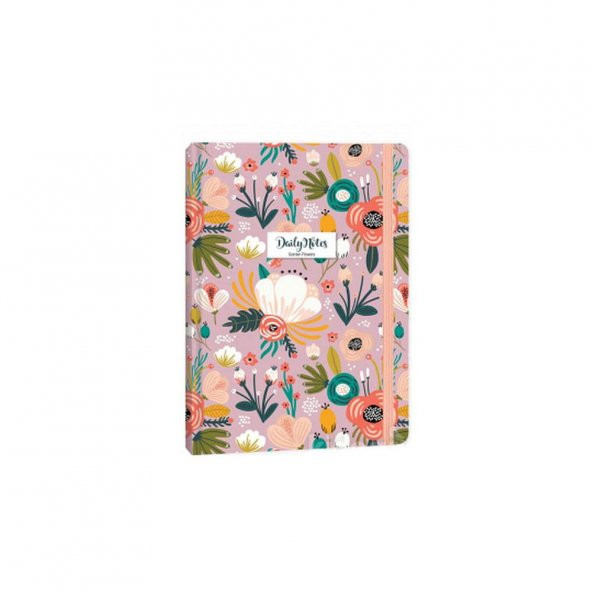 Keskin Color Garden Flowers Pembe A5 Çizgili Ciltli Defter