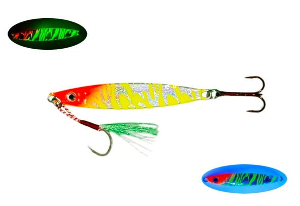 S.F. Sardin Jig 29g - Sahte Yem Kaşık Rapala -Levrek, Palamut, Lüfer, Çinekop, Turna Jig Yem -Zebra Glow - 2