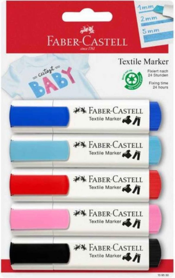Faber Castel Tekstil Markörü 5li Pastel Renkler