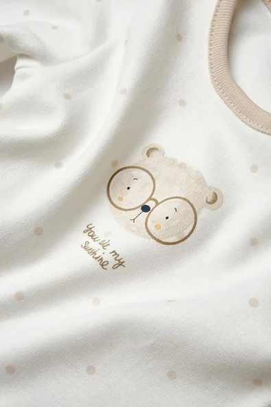 Bebek 2li Kısa Kollu Badi %100 Organik Pamuk, Bebek ve Yenidoğan Serisi - CSY8101 - 9