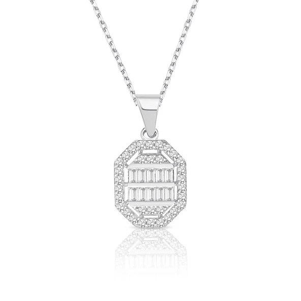 Sekizgen Baget Altın Kolye ürün görseli 1