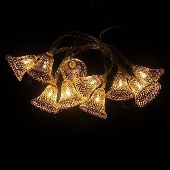 heyf HEYF® Parti ve Özel Gün Dekorasyonu Çan Şeklinde Metal Şerit Led Işık