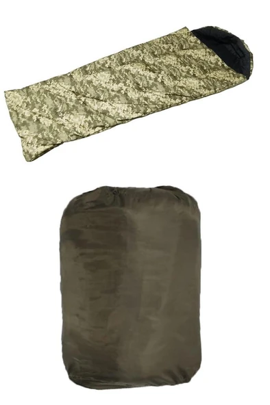 Single Sword Su Geçirmez Kamp&Çadır&Askeri Yazlık&Kışlık Çift Fermuarlı Uyku Tulumu +Taşıma Çantalı, 220x80 cm - 2