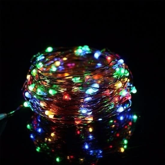 heyf HEYF® Pilli Renkli Peri Led Işık Dekoratif Aydınlatma 5 Metre RGB Led
