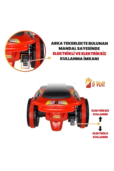 UJ TOYS 60002 Ujtoys Uzaktan Kumandalı Akülü Atv 6v Ranger-kırmızı - 2