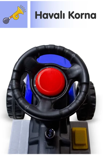 Ujtoys - Akülü Kumandalı 6v Traktör - Mavi - Resim 4