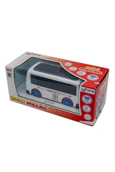 UJ TOYS Sesli Ve Işıklı Çarp Dön Sevimli Ambulans-beyaz - 6