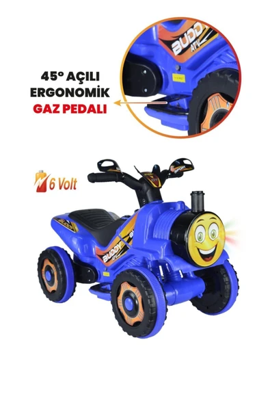 UJ TOYS Müzikli Ve Led Işıklı Buddy Akülü Atv 6v-mavi - 2