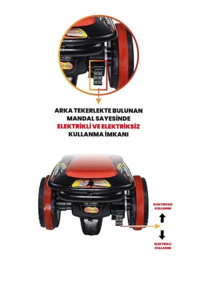 UJ TOYS Müzikli Ve Led Işıklı Akülü Atv 6v Ranger Siyah - 7