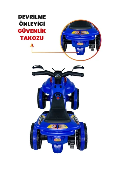 UJ TOYS Müzikli Ve Led Işıklı Akülü Atv 6v Karınca Mavi - 6
