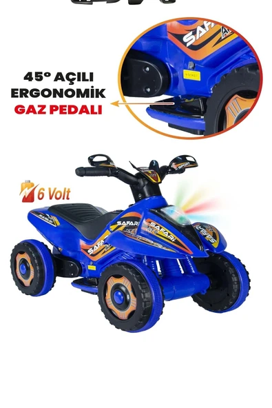 UJ TOYS 9017 Akülü Atv 6 V Safari Mavi - 4