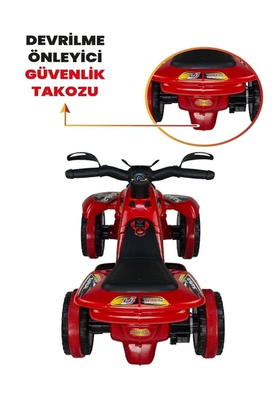 UJ TOYS 9000 Akülü Atv 6 V Safari Kırmızı - 7