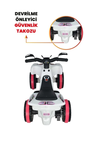 UJ TOYS Müzikli Ve Led Işıklı Ranger Akülü Atv 6v-beyaz Prenses - 6