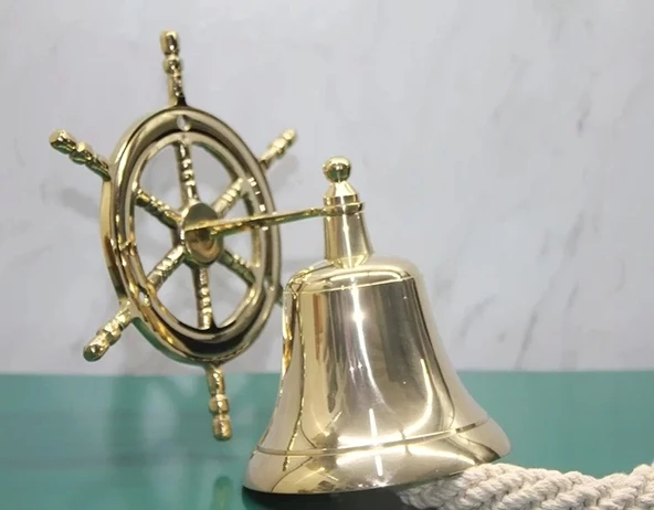 Dümenli Pirinç Duvara Asmalı Çan 4141 ürün görseli 1