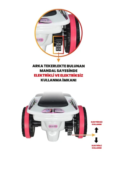 UJ TOYS Müzikli Ve Led Işıklı Ranger Akülü Atv 6v-beyaz Prenses - 7