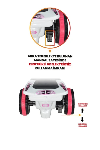 UJ TOYS Müzikli Ve Led Işıklı Buddy Akülü Atv 6v-beyaz Prenses - 7