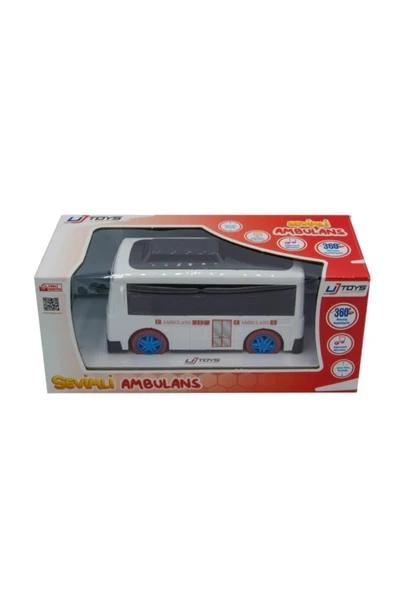 UJ TOYS Sesli Ve Işıklı Çarp Dön Sevimli Ambulans-beyaz - 5