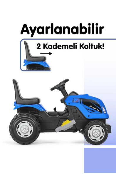 Ujtoys - Akülü Kumandalı 6v Traktör - Mavi - Resim 3