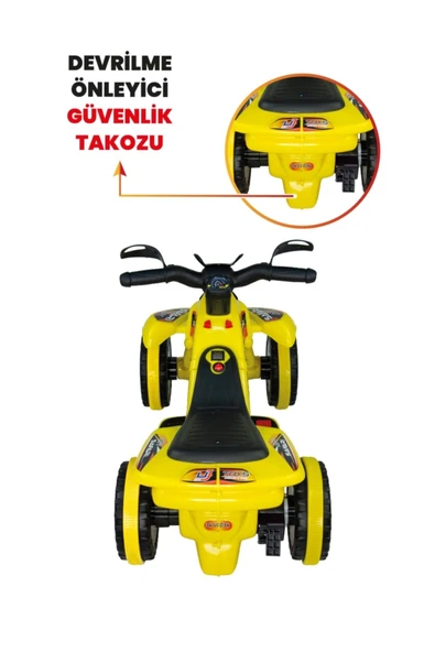UJ TOYS 9048 Akülü Atv 6 V Safari Sarı - 5