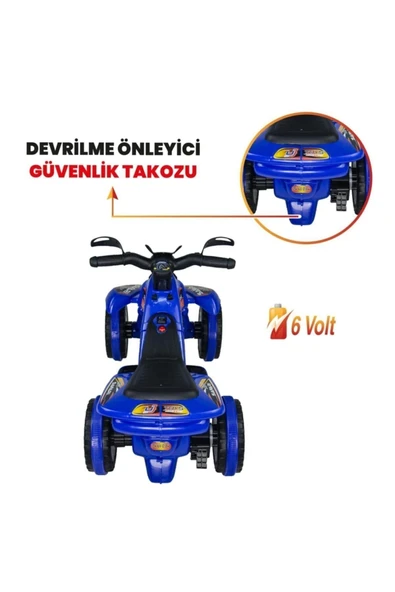 UJ TOYS 60004 Ujtoys Uzaktan Kumandalı Akülü Atv 6v Ranger-mavi - 7