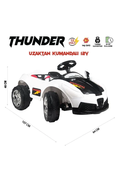 UJ TOYS Thunder 12V Akülü Araba Beyaz