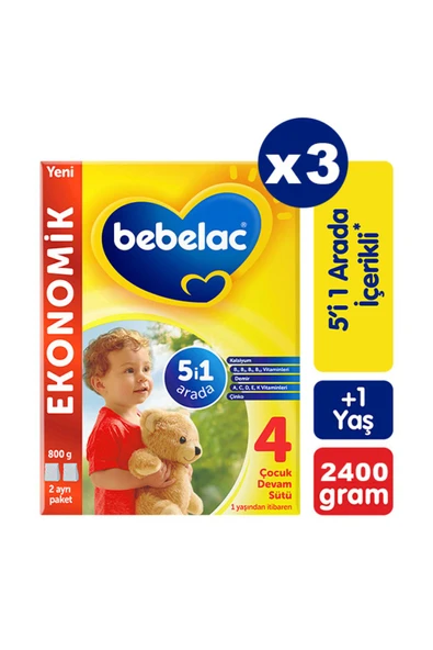 4 Çocuk Devam Sütü 800 gr X 3 Adet ürün görseli