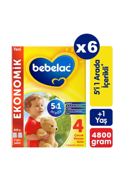 4 Çocuk Devam Sütü 800 gr X 6 Adet ürün görseli