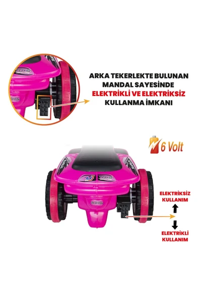 UJ TOYS Uzaktan Kumandalı Akülü Atv 6v Safari-pembe - 2