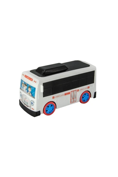 UJ TOYS Sesli Ve Işıklı Çarp Dön Sevimli Ambulans-beyaz
