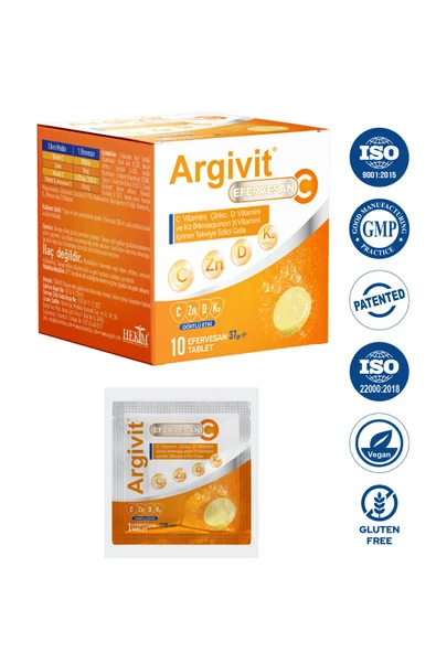Argivit C Vitamini, Çinko, D Vitamini Ve K2 (menaquinon 7) Vitamini Içeren Takviye Edici Gıda - 5