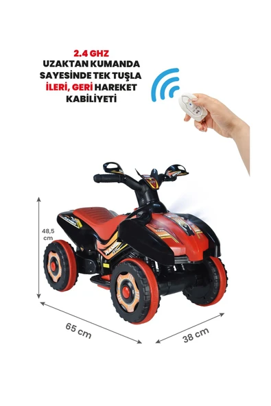 UJ TOYS Uzaktan Kumandalı Akülü Atv 6v Ranger-siyah