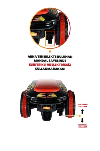UJ TOYS Müzikli Ve Led Işıklı Buddy Akülü Atv 6v-siyah - 7