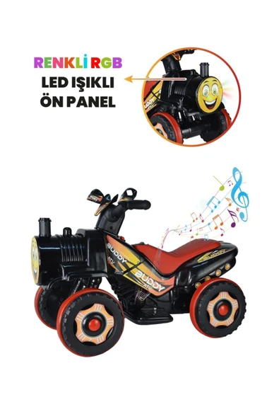 UJ TOYS Müzikli Ve Led Işıklı Buddy Akülü Atv 6v-siyah - 5
