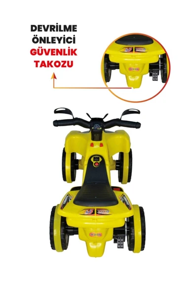 UJ TOYS Müzikli Ve Led Işıklı Akülü Atv 6v Ranger Sarı - 6