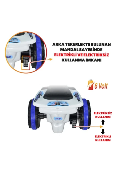 UJ TOYS Uzaktan Kumandalı Akülü Atv 6v Ranger-beyaz Polis - 2