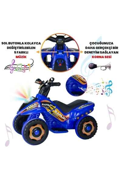 UJ TOYS 60004 Ujtoys Uzaktan Kumandalı Akülü Atv 6v Ranger-mavi - 6