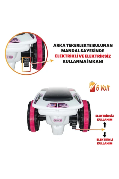 UJ TOYS Müzikli Ve Led Işıklı Safari Akülü Atv 6v-beyaz Prenses - 2