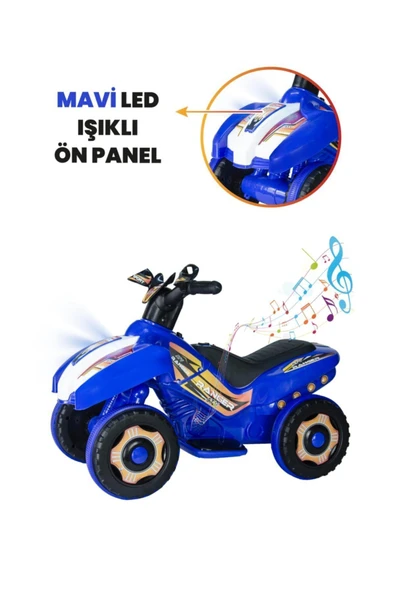 UJ TOYS Müzikli Ve Led Işıklı Ranger Akülü Atv 6v-mavi - 5