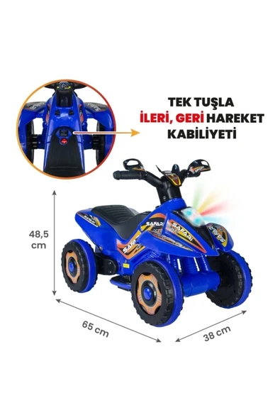 UJ TOYS 60004 Ujtoys Uzaktan Kumandalı Akülü Atv 6v Ranger-mavi - 3