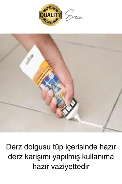Premium Fayans Arası Krem Hazır Derz Dolgu Gaga Uç Tüp Mermer Mutfak Banyo Zemin Duvar Onarıcı - 3