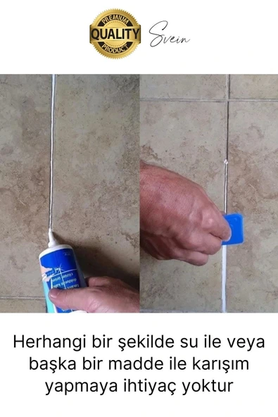 Premium Fayans Arası Krem Hazır Derz Dolgu Gaga Uç Tüp Mermer Mutfak Banyo Zemin Duvar Onarıcı - 4