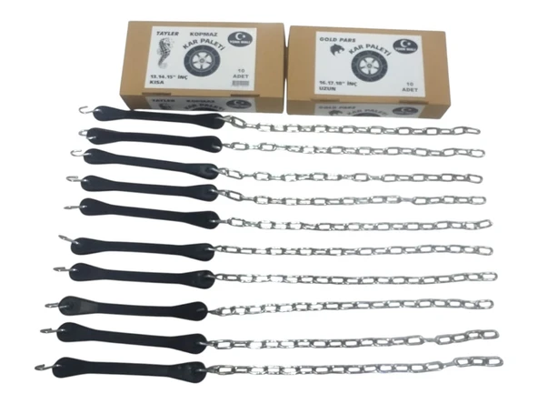 TAYLER Yeni Nesil Tak Çıkar Pratik Araba Zinciri Kar Zinciri 16-17-18 Jant Uyumlu 10 Adet - 2