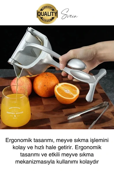 Premium Alüminyum Katı Meyve Sıkacağı Narenciye Portakal Limon Suyu Basınçlı Manuel Ev Mutfak Aleti - Resim 3